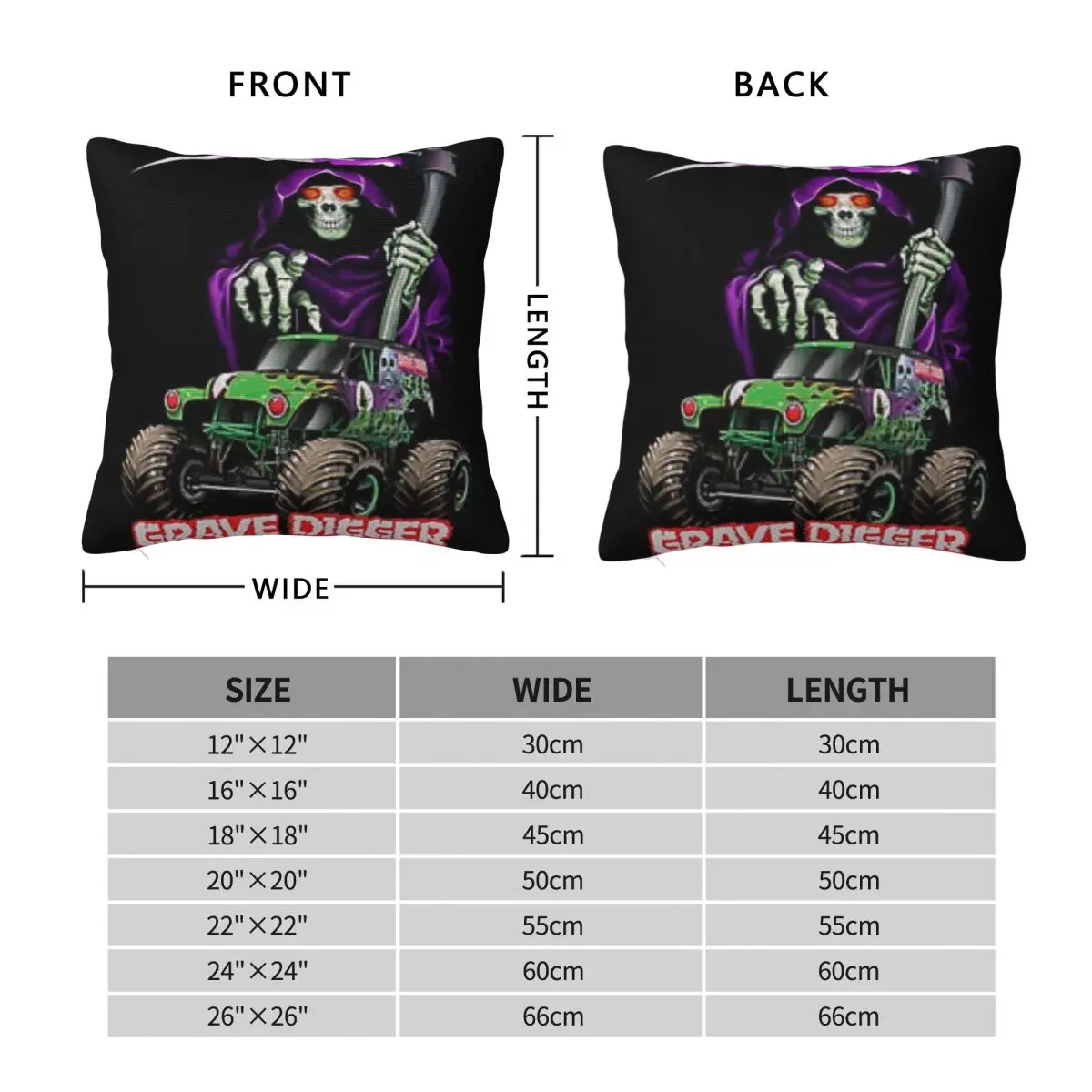 Классическая квадратная наволочка с узором Monster Jam декор для подушки удобная