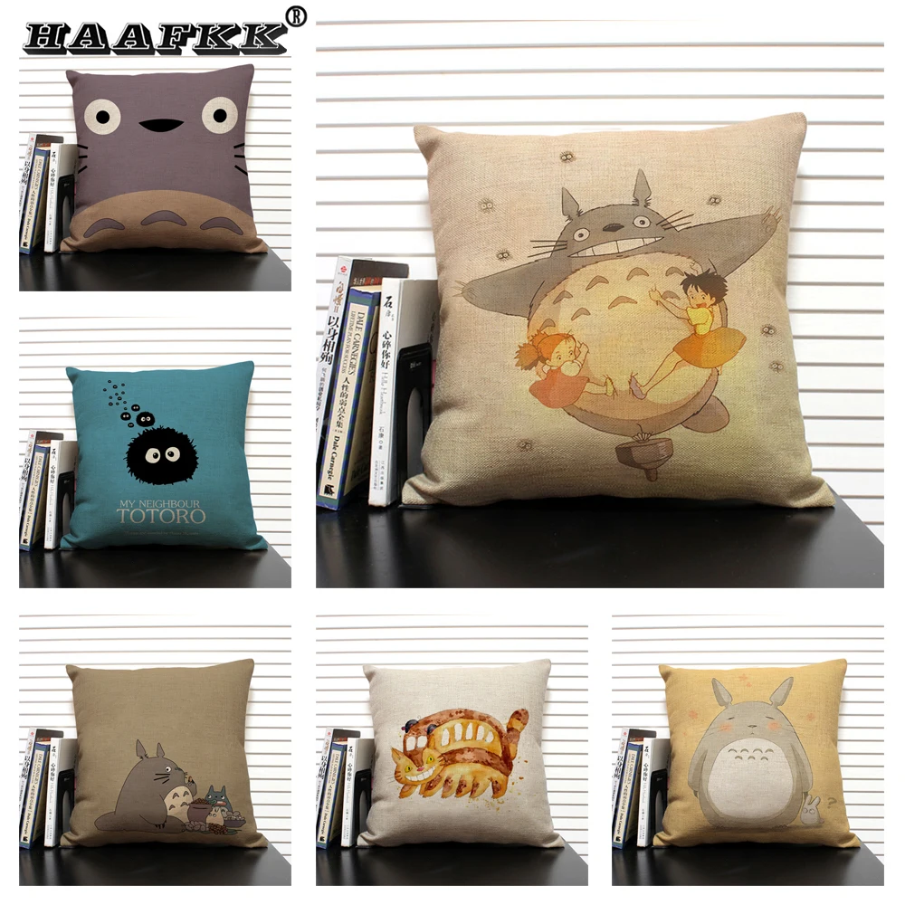 

Anime Totoro Decorative Cushion Cover Cartoon Style Printed Pillow Case Car Home Decor Pillowcase 45x45cm