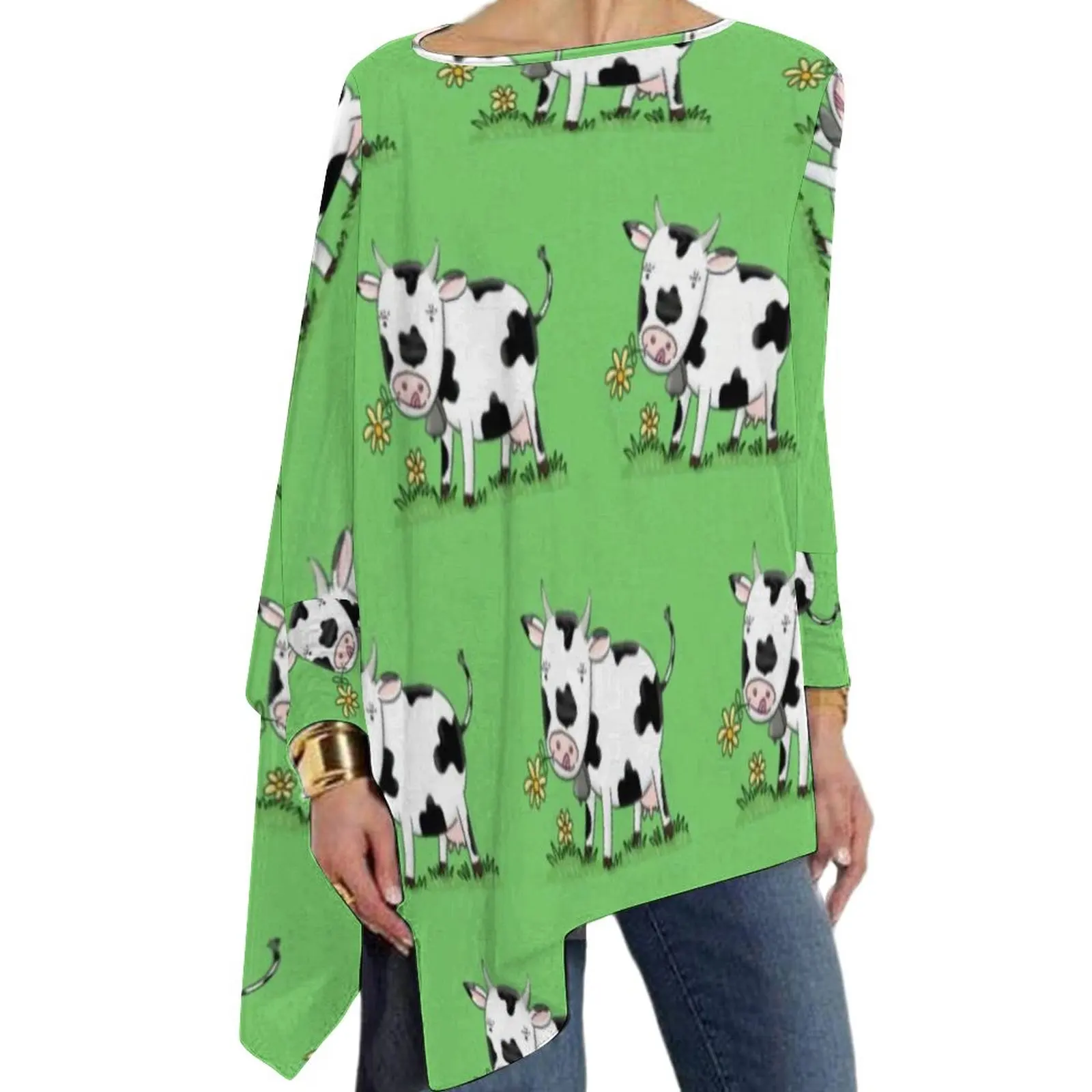 

Футболка женская с принтом коровы, 4XL 5XL 6XL