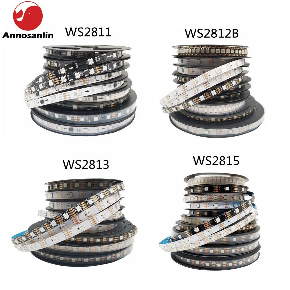 

WS2812B WS2811 WS2813 WS2815 RGB LED Strip 30/60/144pixels/Leds/M Individually Addressable Tape Light IP30/65/67 DC5V DC12V