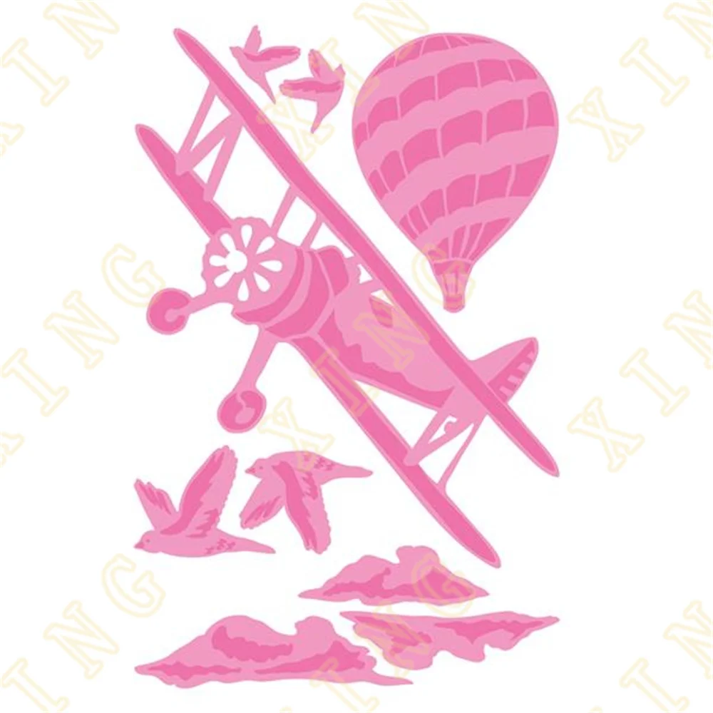 

Bird Hot Air Balloon Plane Metal Craft Cutting Dies Diy Scrapbook Paper Diary Decoration Card Handmade Embossing New Product
