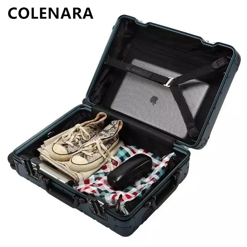 COLENARA 20/24/28Inch  New Suitcase 100% Aluminum Alloy Men's Business Trolley Bags for Women with Wheels Rolling Luggage