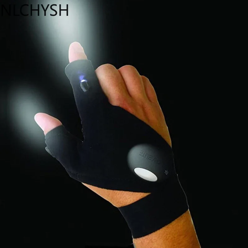 

LED flashlight gloves Half-finger lighting gloves Flashlight night maintenance Cycling Fishing Camping Hiking Lighting gloves