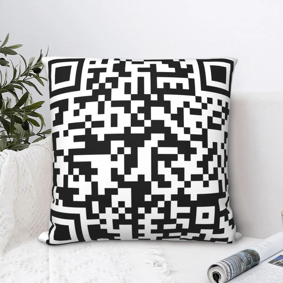 

Barry Wood QR Code LOL Throw Pillow Polyester Home Decor Pillow Case Home Cushion Cover 45*45cm