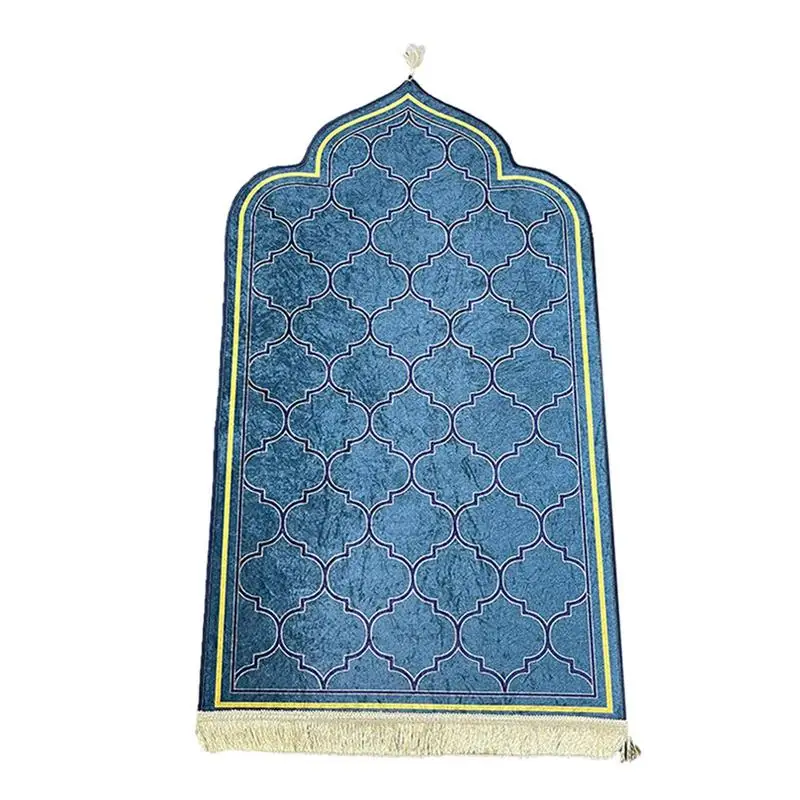 

Молитвенный коврик для мусульманского Рамадана, фланелевый ковер для поклонения на коленях, ковры для пола с тиснением, нескользящий мягкий портативный дорожный молитвенный коврик