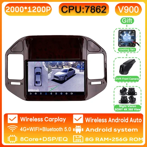 Автомагнитола для Mitsubishi Pajero 3 V70 V60 1999-2006, мультимедийный видеоплеер, навигация, стерео, GPS, Android, 2din, 2 din, dvd