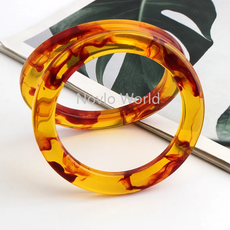 4-10pcs 10cm Amber Resin Flat O Ring Handles For Woman Handbag Purse Replacement Handlle Accessories 2022 Hot Sale