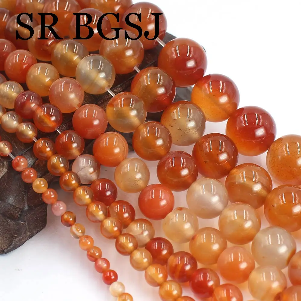 

Free Shipping 4-16mm Round Carnelian Gems Natural Stone Wholesale Jewelry DIY Beads Strand 15"