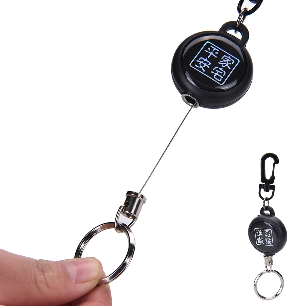 

High Strength Steel Wire Pull Keyring Tag Card Holder Belt Metal Badge Retractable Reel ID Badge Holders