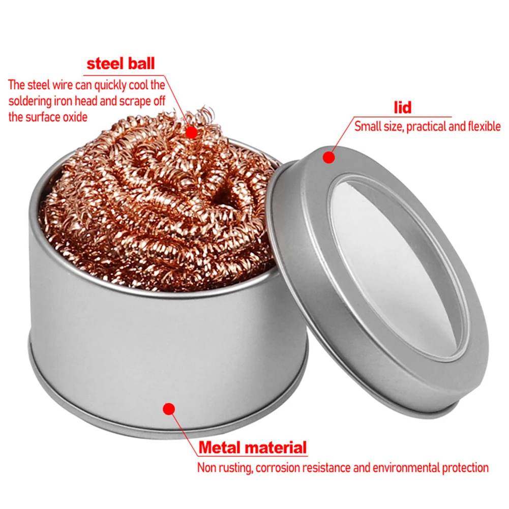 

Durable Practical Cleaning Ball Remove Solder Tools With Box 1pcs Electroplating Copper Surface Flexible And Soft