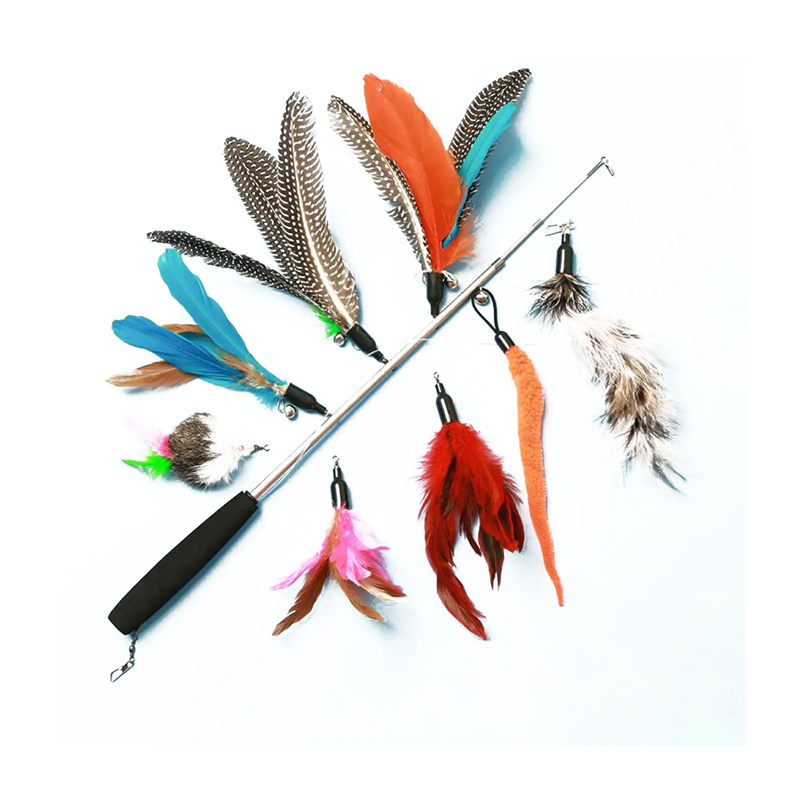 

Приманка для кошек, выдвижная удочка, перо, червь, игрушки с колокольчиком