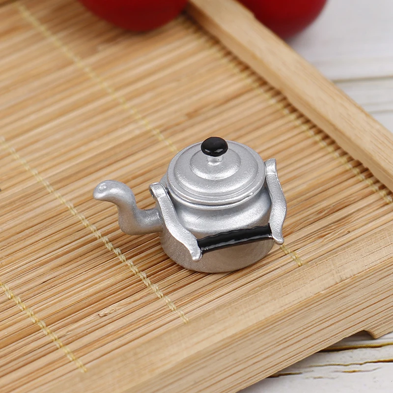 

1/12 Dollhouse Mini Simulation Alloy Kettle Teapots Miniature Furniture Toy Kitchen Supplies For Dollhouse Decor Playhouse Props