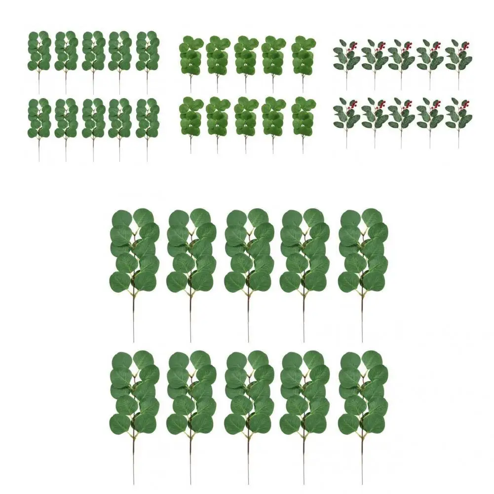 1 Bouquet Chic Flexible Delicate Vivid Artificial Eucalyptus Branches Party Supplies Simulation Plant Faux Silk Flowers