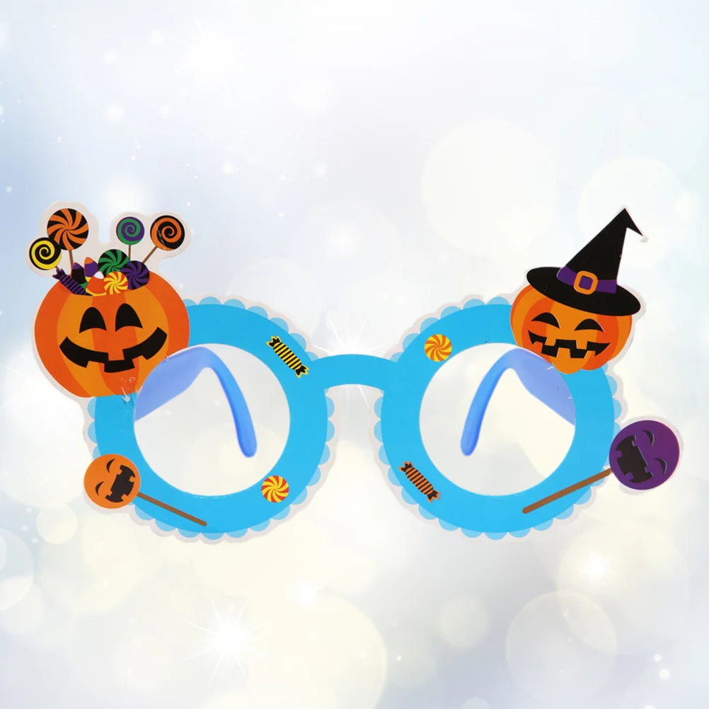 

2pcs Eyeglasses Creative Paper Colorful Pumpkin Funny Glasses Photo Prop for Masquerade Carnival