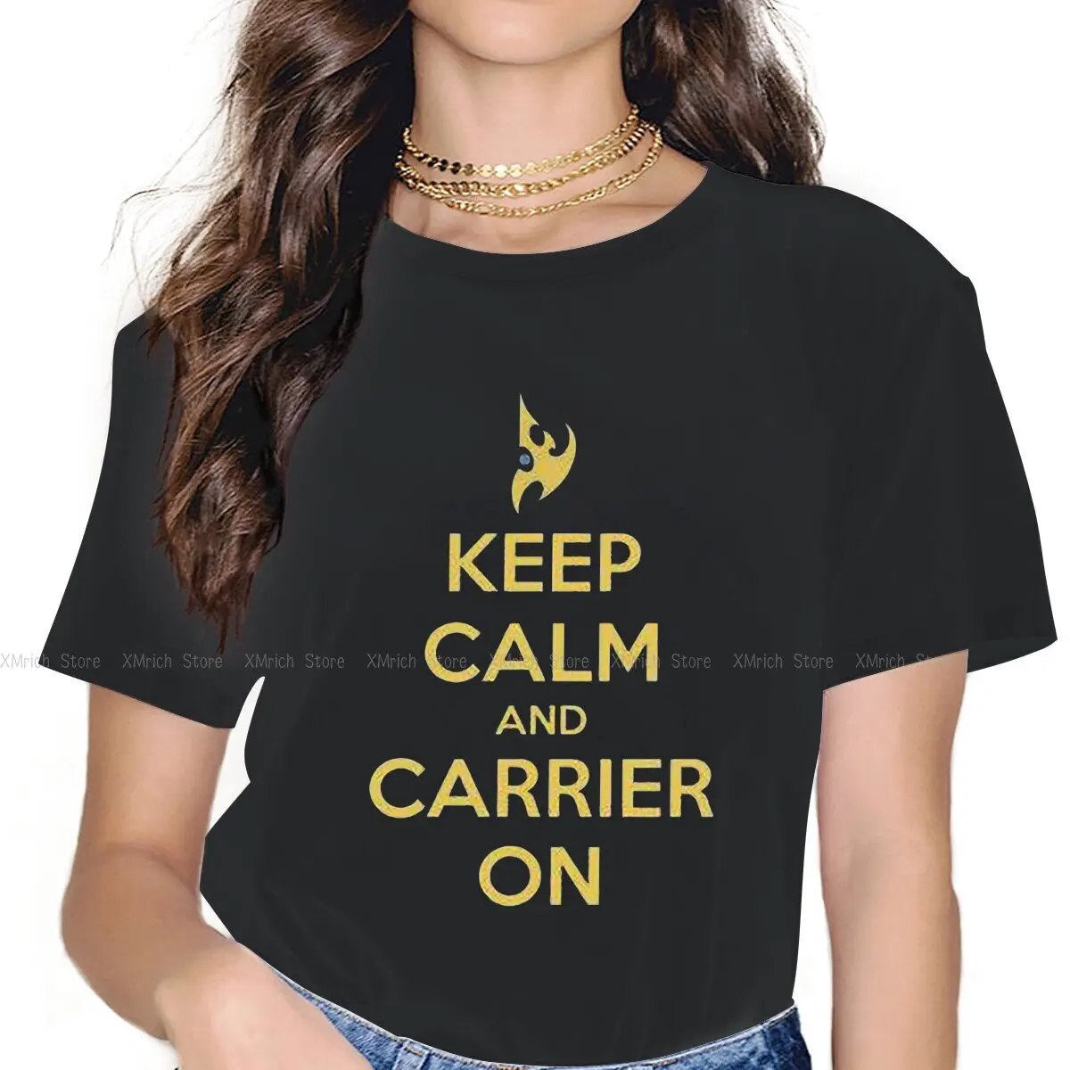 

Keep Calm and Carrier On Sweet Girls Women T-Shirt StarCraft Game 5XL Blusas Harajuku Casual Short Sleeve Vintage Oversized