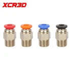 Запчасти для 3D-принтера XCR3D, PC4-01, прямые пневматические фитинги V6, подающий адаптер, 4*2 подающие Трубки Из ПТФЭ для E3D 1,75 мм Hotend