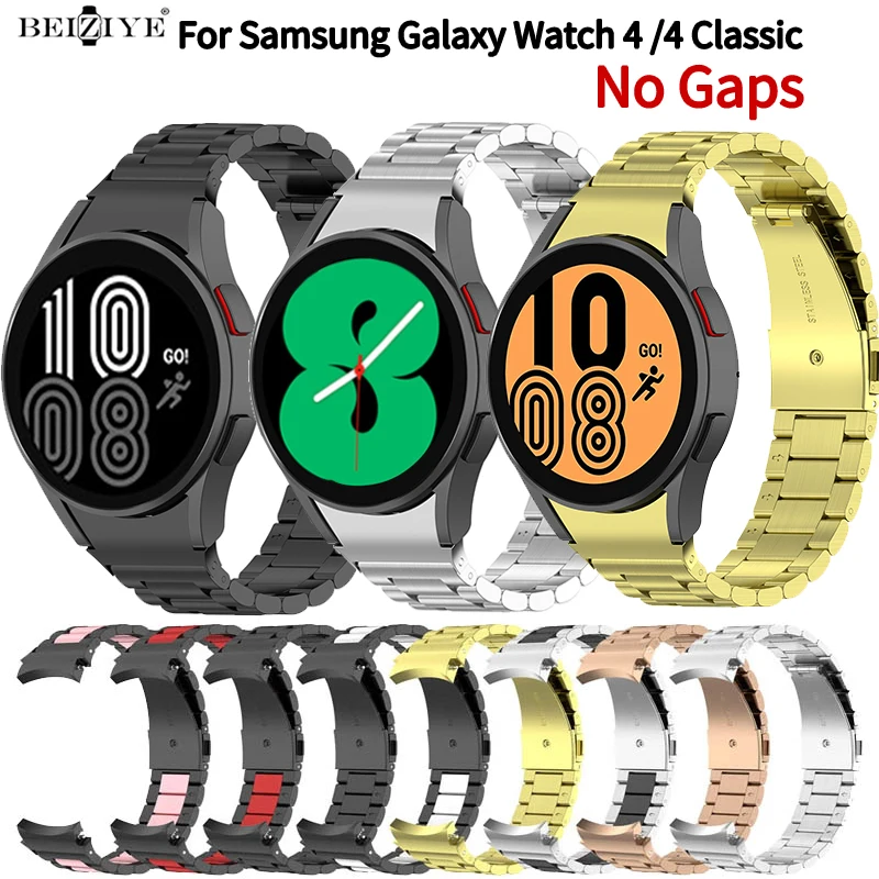 

No Gaps Stainless Steel Strap For Samsung Galaxy Watch 4 Classic 46mm 42mm Metal Wristband Bracelet For Galaxy Watch 4 44mm 40mm