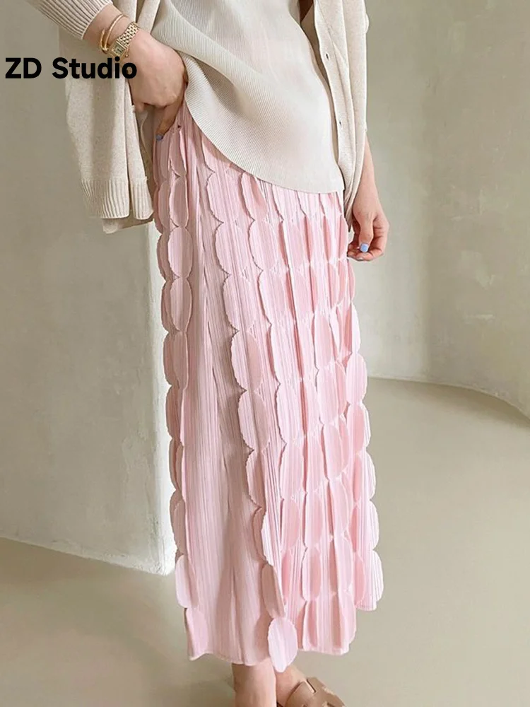 

[ZD Studio] Korean High End Skirt For Women Designer Spliced High Waist Solid Color Skirts Female Clothing 2023 New