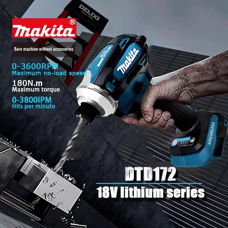 Аккумуляторная Дрель Makita 18 В DTD172 — Бесщеточная Электрическая Отвертка И Ударная