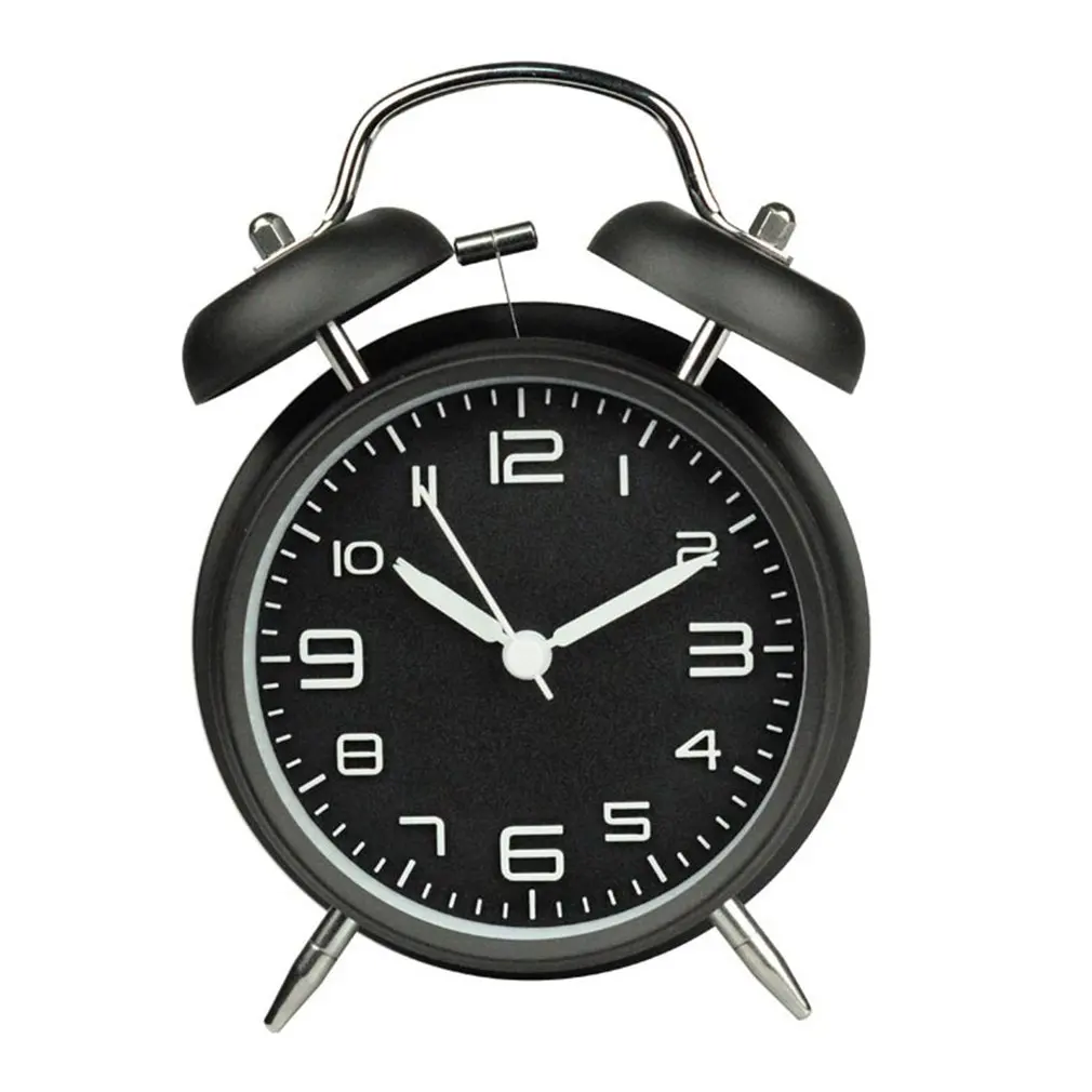 

Alarm Clock Backlight Loud Volume Stylish Quiet Suitable For Adult Office Desks And Children's Desks Bell Black