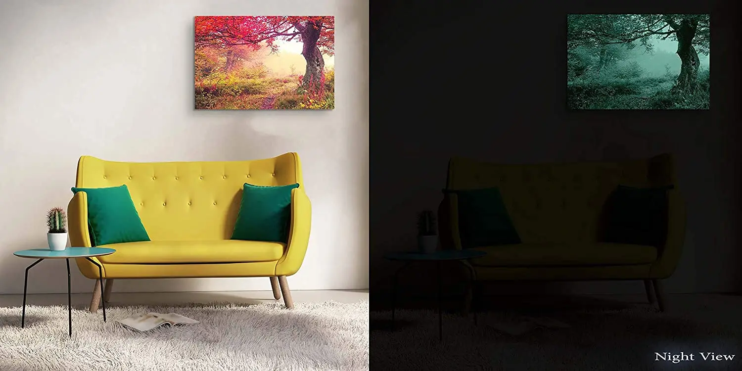 Животное холст стена искусство Сказочный Landcape в красном лесу|Рисование и