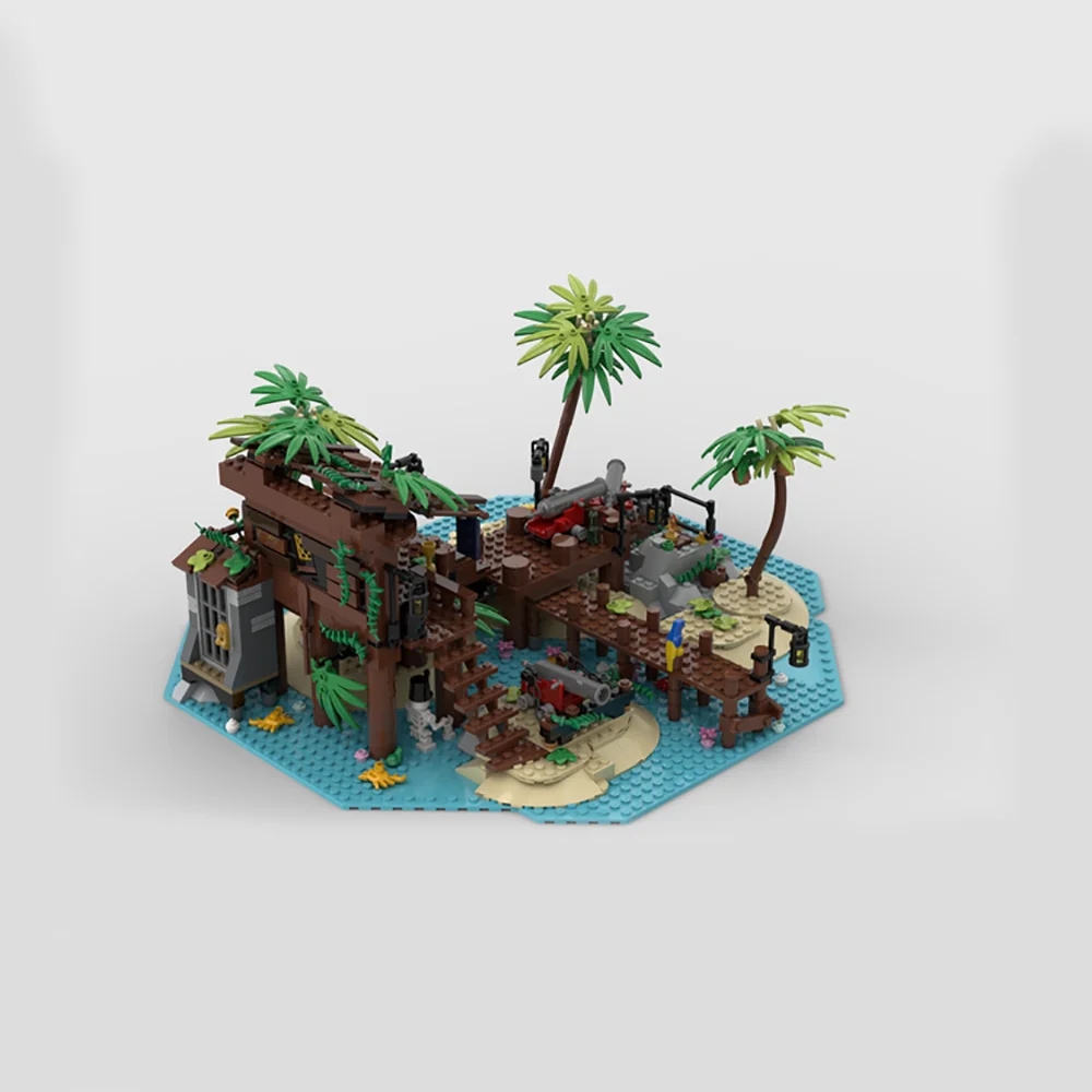 Новая серия пиратов в средневековом стиле MOC остров каюта наездник творческие