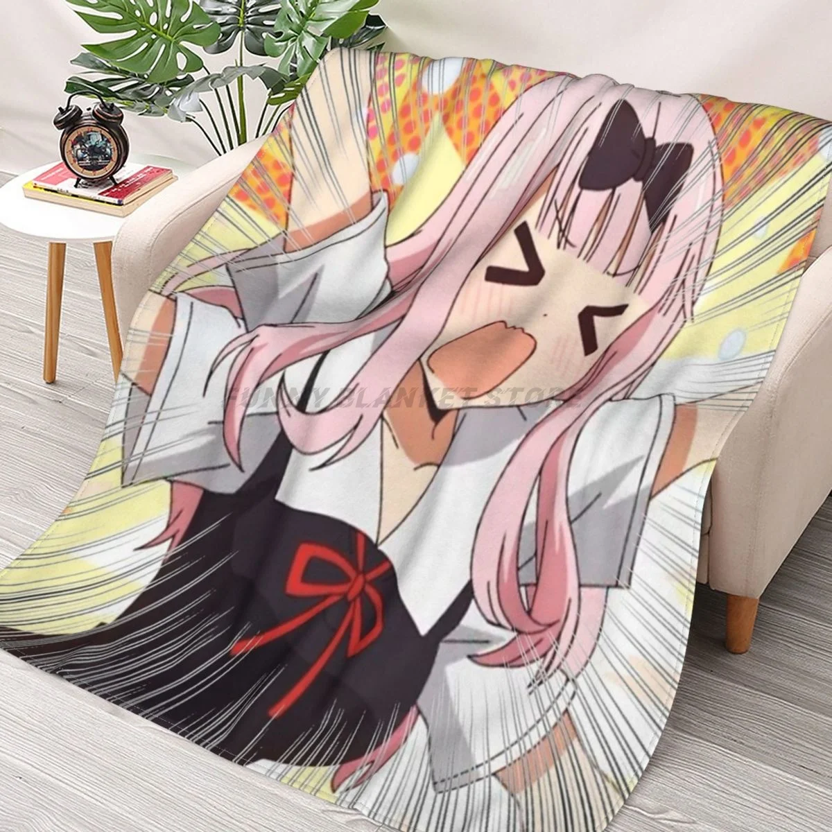 

Kaguya-Sama Love Is War 11 Throws Blankets Collage Flannel Ultra-Soft Warm picnic blanket bedspread on the bed