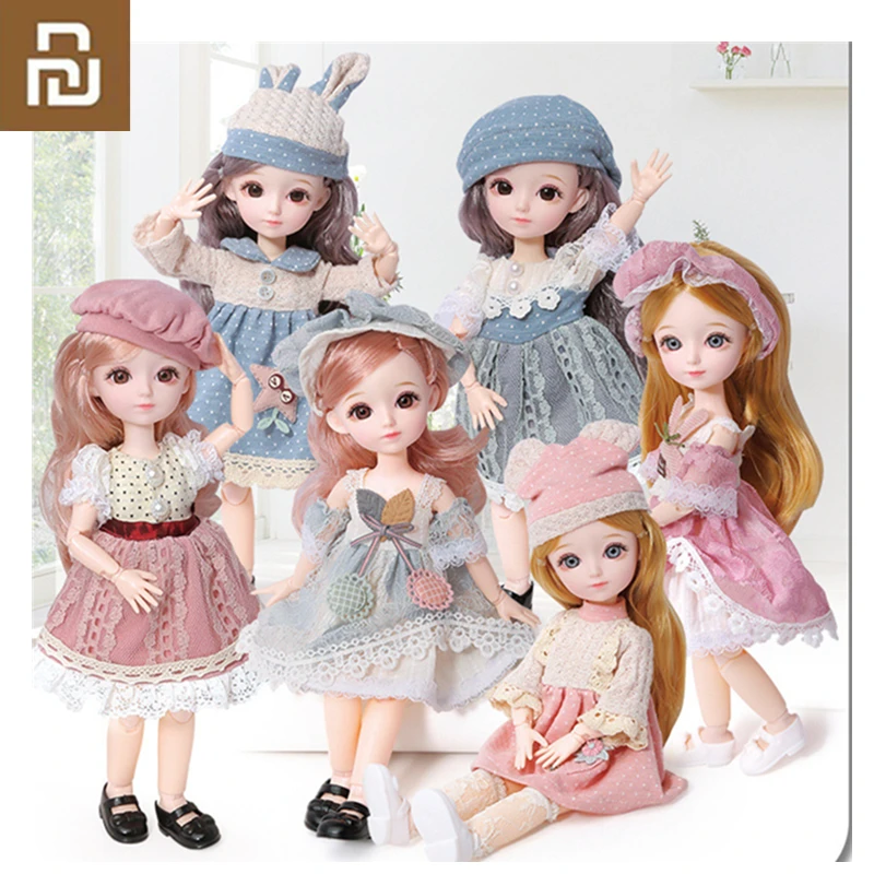 

Youpin 12 Inch 22 Movable Joints BJD Doll 31cm 1/6 Makeup Dress Up Cute Dolls with Dress Fashion Doll for Girls Surprise Gift