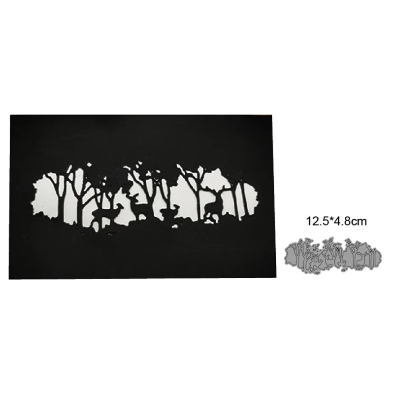 

Christmas Forest Deer Background Metal Cutting Dies For Scrapbooking DIY Cards Stencil Paper Craft Handmade Album