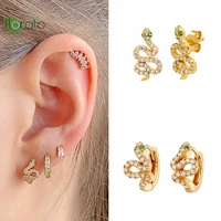 925 sterling silver needle vintage gold earring hoop premium studs snake hoop earrings for women 2022 luxury jewelry accessories