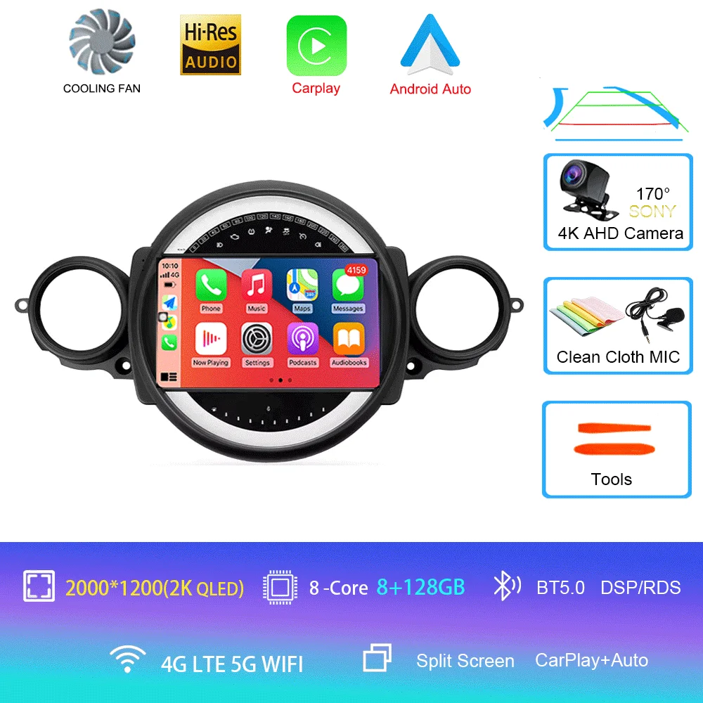 

Android 15 для BMW Mini Cooper R56 R60 R51 2006-2015 GPS Carplay навигация стерео автомобильный радиоприемник авто DSP BT DVD мультимедийный плеер