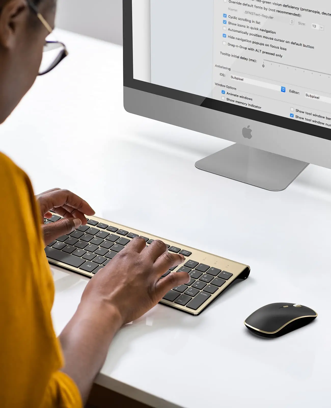 Беспроводная клавиатура и мышь комбо тонкая эргономичная компактная