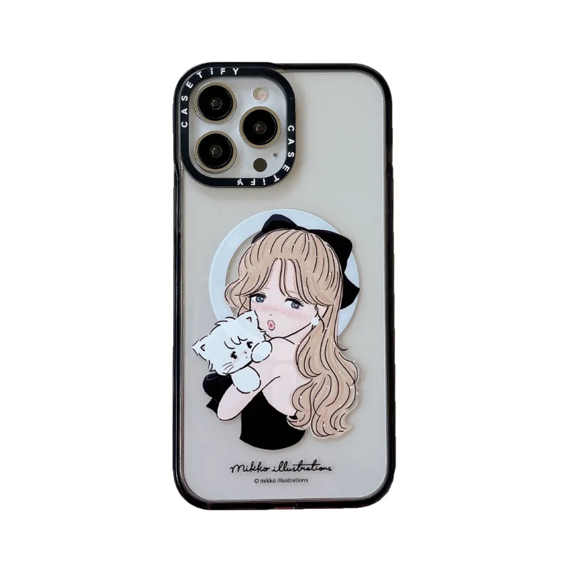 

CASETIFY Girl Magsafe беспроводные зарядные чехлы для IPhone 11 12 12PM 13Pro 14PM 14Plus чехол противоударный жесткий чехол F0405