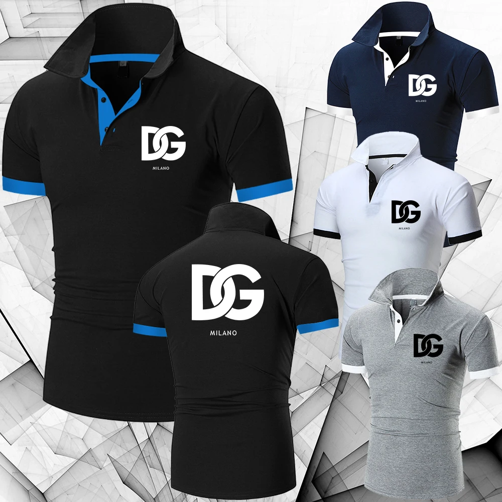 

Polo T Shirts For Men Golf Polos Gentlemen Workout Sports Breathable Short Sleeved Luxury Blouse Tops Business Wear Male Clothes