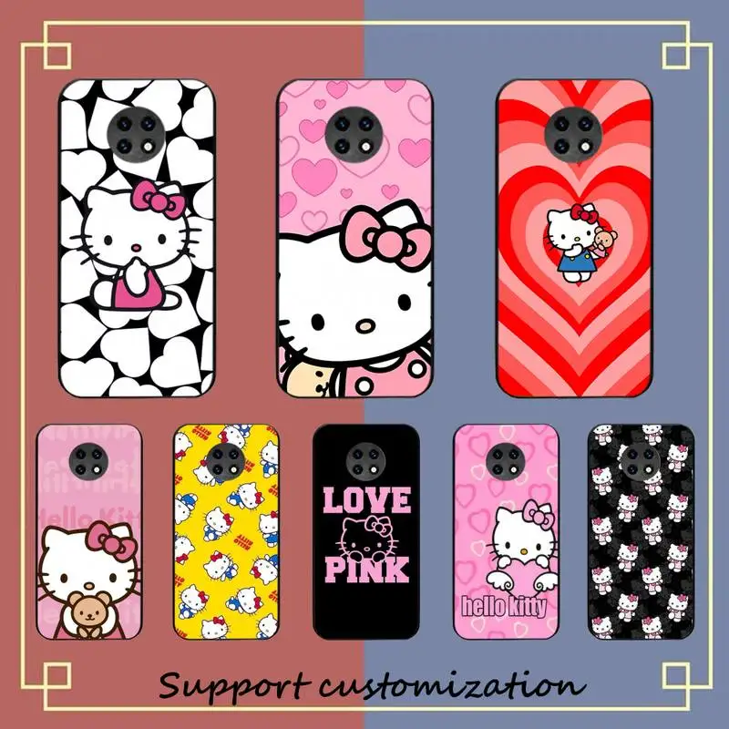

Cute cartoon hello Cat Phone Case for Redmi 5 6 7 8 9 A 5plus K20 4X S2 GO 6 K30 pro
