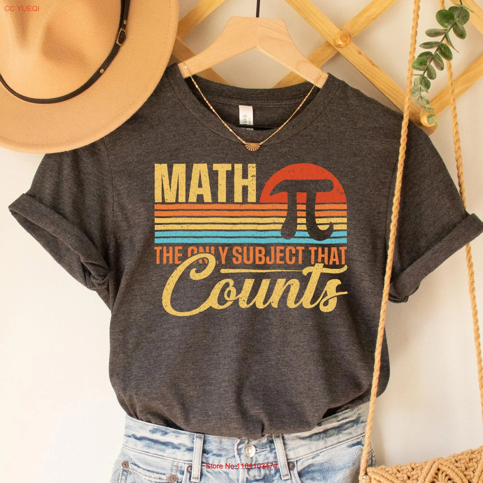 ł nauczyciela matematyki T-Shirt The Only Subject That Counts Funny Lover dla długich lub krótkich rękawów