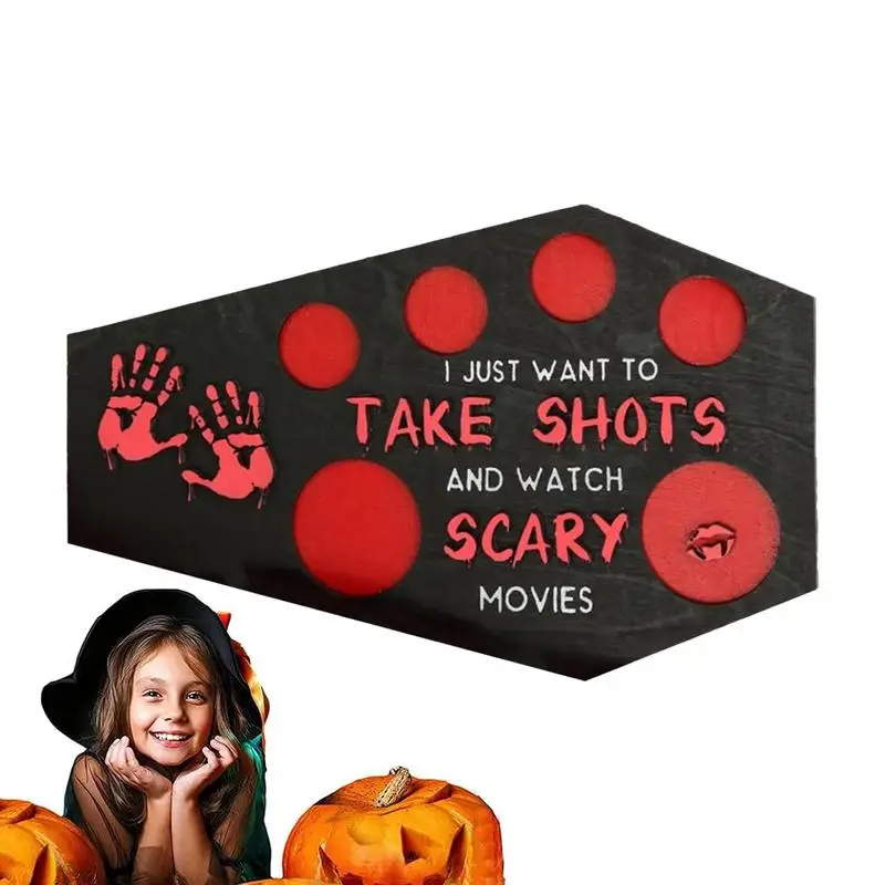 

Black Coffin Letter Board Reusable Wooden Decoration Message Board Portable Coffin Shaped Shot Glass Holder Home Decoration