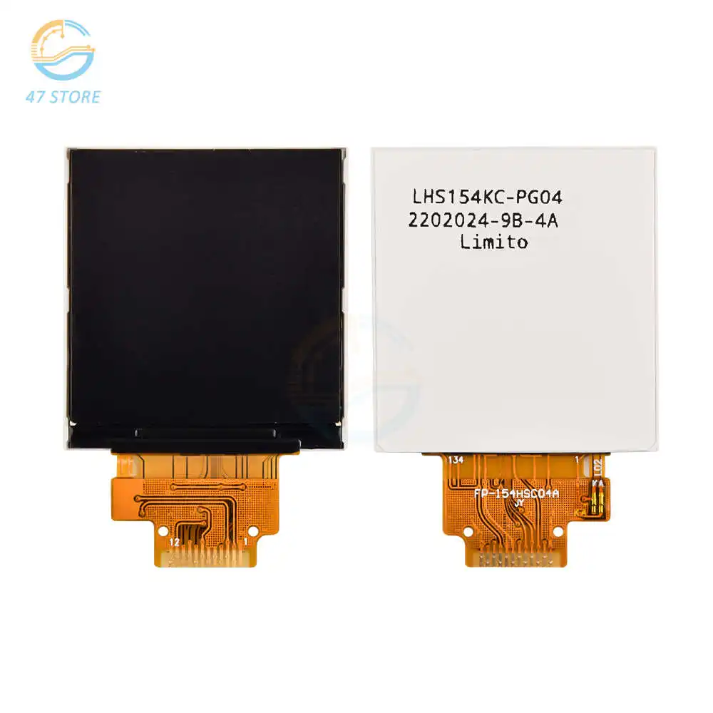 

IPS 1.54 inch 3.3V HD TFT LCD Display Module Color Screen SPI Interface ST7789V Drive IC Resolution 240x240 12PIN Serial Port