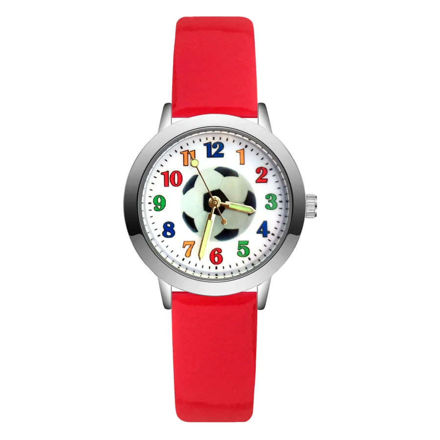 Модные наручные часы в мультяшном футбольном стиле для детей студентов девочек