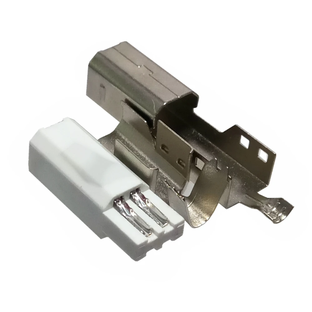 

USB B male three piece set printing plug B/M soldered white glue printer common plug
