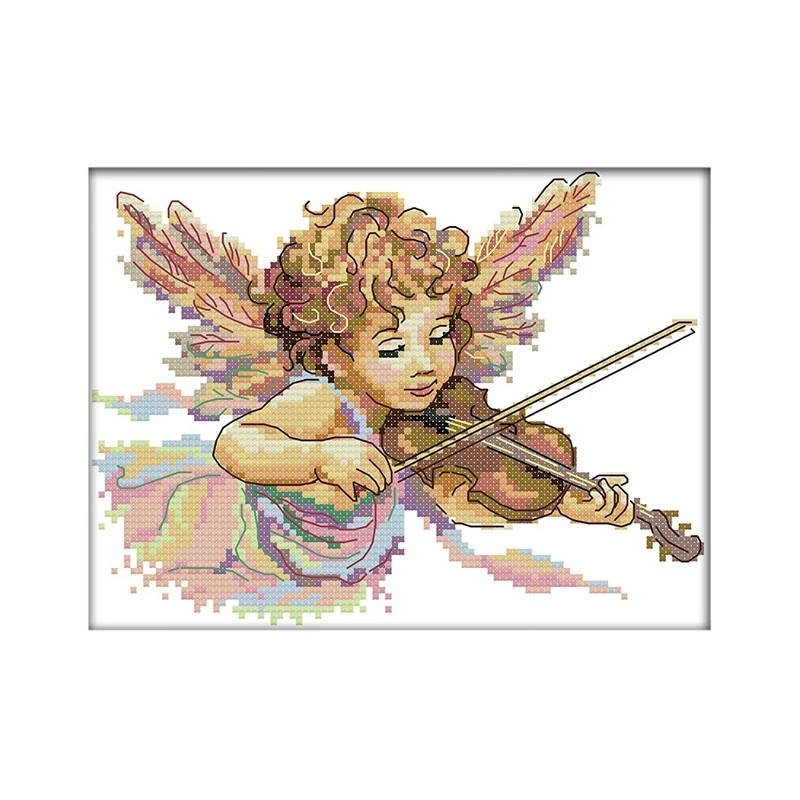 

BEAU-Cross Stitch Kits 11CT Stamped Patterns For Kids And Adults, DIY Preprinted Embroidery Kit For Beginner, Angel Baby