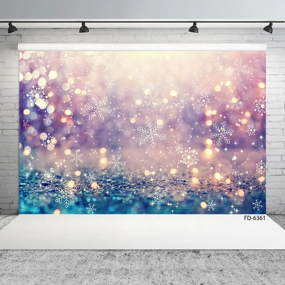 

Glitter Flare Bokeh Snowflake Birthday Party Banner Photography Background Custom Name Backdrop for Children Baby Photoshoot