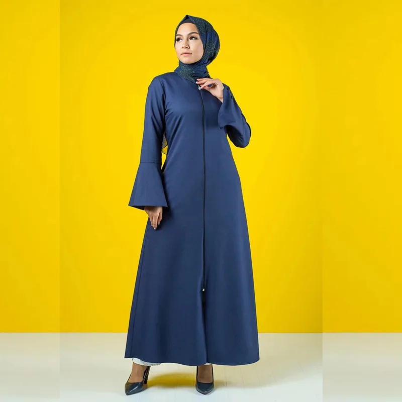 Autumn Eid Morocco Dress Muslim Women Zipper Open Abaya India Abayas Dubai Turkey Islam Party Kaftan Robe Longue Vestidos Largos