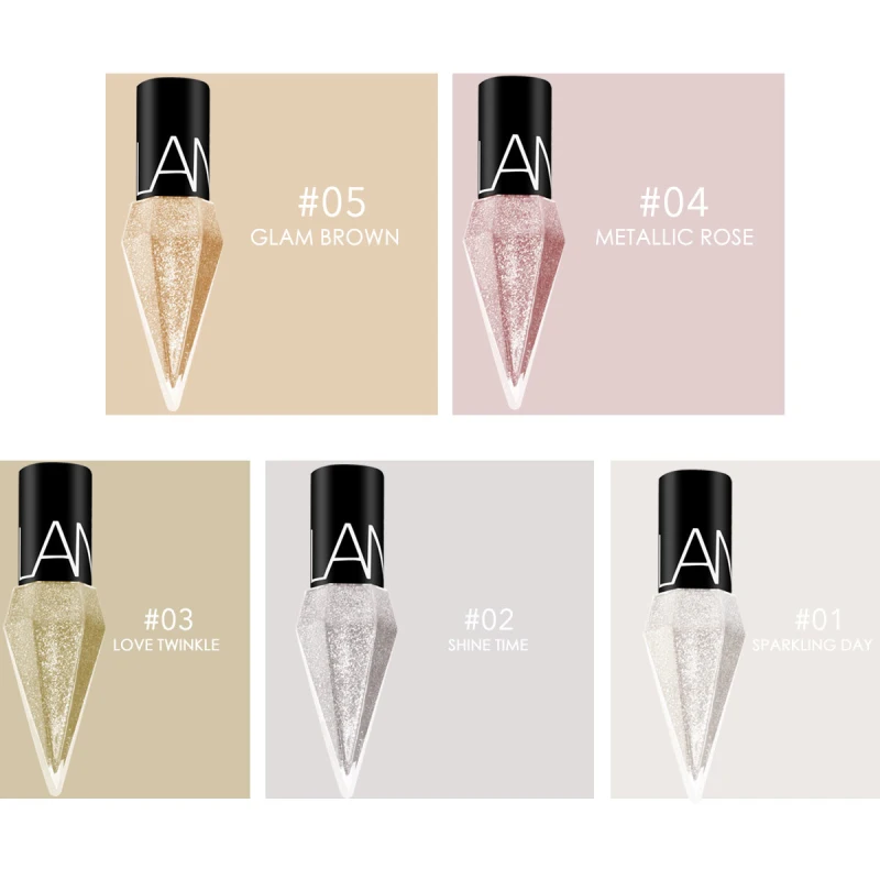 Liquid Eyeliner Highly Pigmented Quick Dry Glitter Waterproof Eye Makeup Long Lasting Silver