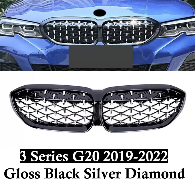 

Передняя решетка почек в спортивном стиле M для BMW 3 серии G20, черная решетка Diamond 318i 320i M340i M3 2019 2020 2021 2022 2023