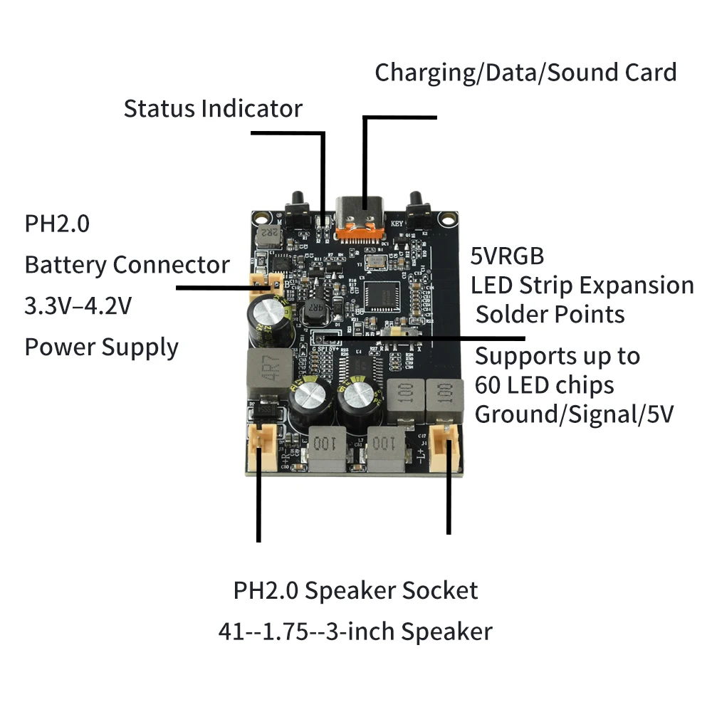 DC 5V TWS двухканальный модуль усиления Bluetooth 2 * 22W  2 * 10W плата усиления Bluetooth настольный аудио динамик типа C (art.: 3920dbde28fa2) - 3920dbde28fa2