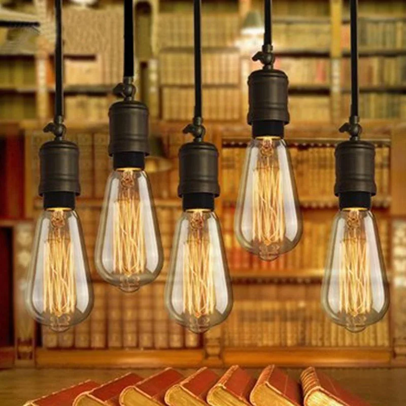 

Retro ST64 Edison Bulb 110V E26 60W Incandescent Bulbs Vintage Filament Bulb Tungsten Edison Light aesthetic room decor