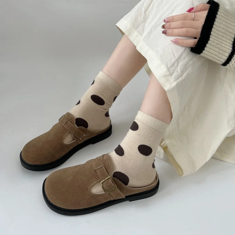 

Soft Bottom Slippers for Women 2022 Summer Retro Fashion Flat Outdoor Street Casual Closed Round Toe Ladies Mule Shoes