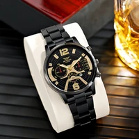 top brand luxury mens watch stainless steel quartz calendar wristwatch for business luminous male clocks gifts relogio masculino
