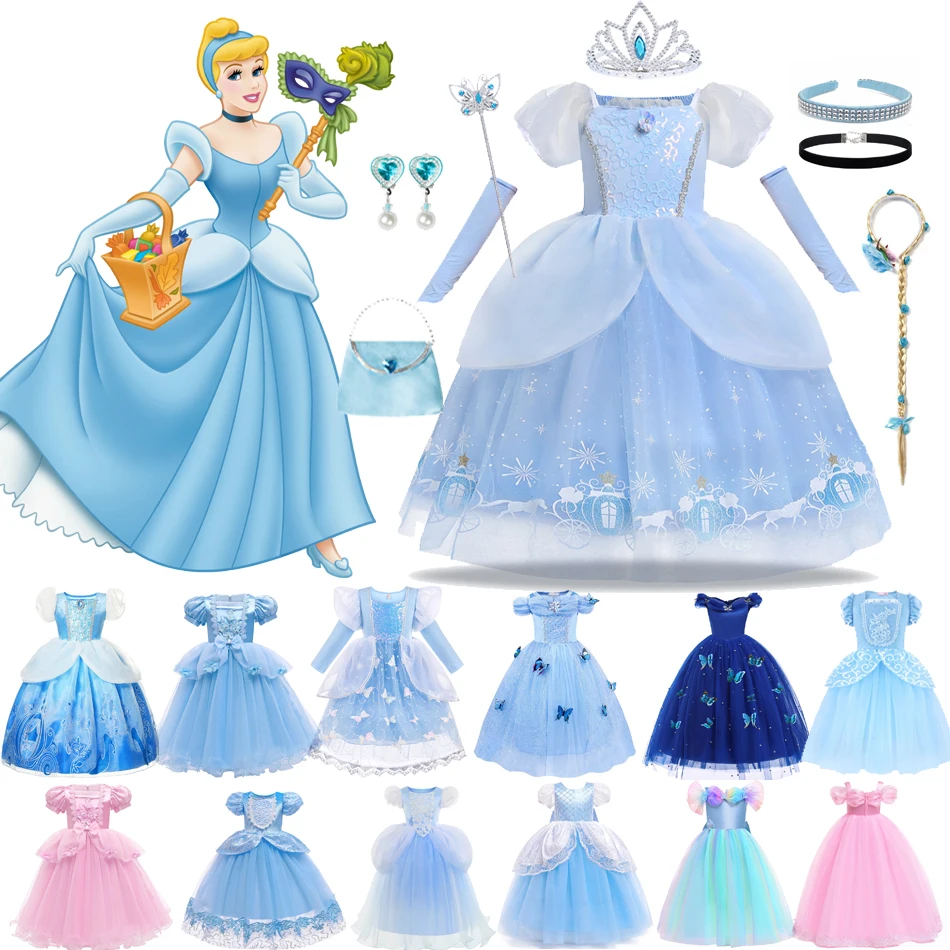 Disney Cinderella Dress for Girls Halloween Party Cosplay Co